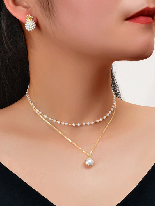 Pearl Double Pendant - MariyX